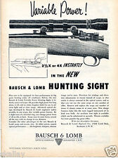 1949 Print Ad of Bausch & Lomb Balvar Hunting Rifle Sight picture