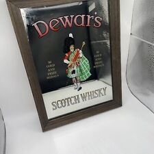 Vintage Dewars Scotch Whisky Bar Mirror Promotional Pub Tavern Man Cave Decor  picture