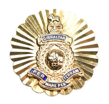 Vintage Old The Royal Marines Crest Gilt & Enamel Sweetheart Brooch Badge picture