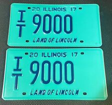 ILLINOIS PAIR OF LICENSE PLATES 2017 IN TRANSIT IT 9000 Low Number picture