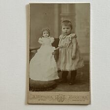 Antique CDV Photograph Adorable Little Girl With Beautiful Doll Hamburg St Pauli picture