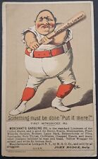 1880s H804-7 Merchart's Gargling Oil Liniment Victorian Baseball Trading Card picture
