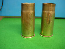 Matching Pair French WW1 Trench Art Shell Cases 37mm Dated April 1918 picture