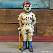 Baseball Boy Cast Iron Bank With Painted Antique Vintage Finish Decor Man Cave  picture