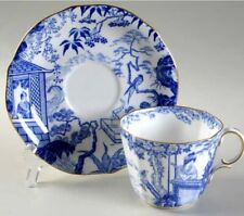 Vintage Blue Royal Crown Derby Cup & Saucer Bone China Demitasse / Blue & White picture