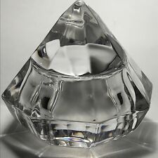 Pyramid Diamond Cone Shaped Heavy Lead Crystal Glass Paperweight picture