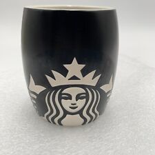 Starbucks Coffee Mug 2011 Laser Etched Mermaid Siren Matte Black Barrel picture