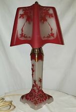 Antique Legras Cameo Glass Table Lamp w Shade Complete  Early 20th Century picture