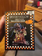 Vintage 1996 Spooky Hollow Lighted Halloween House w/ Ghosts & Skeletons picture