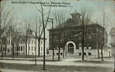 Charlotte Michigan Hawthorne School buildings CU Williams 1910 vintage postcard picture