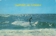 Hollywood FL Florida, Surfing in Florida on the Gold Coast, Vintage Postcard picture