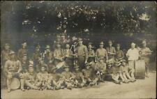 Soldiers Military Music Band Instruments c1905 Pre-WWI Real Photo Postcard picture