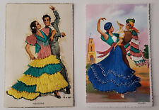 Embroidered Spanish Dancer Postcards Set of 2 Spain Unused picture