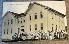 Wauzeka WI Public School Postcard Group Of Children Wisconsin 1911 Postmark picture