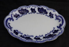 Antique Johnson Brothers England Normandy Flow Blue Oval Platter 16