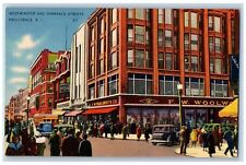 Providence Rhode Island RI Postcard Westminster And Dorrance Streets Scene c1940 picture