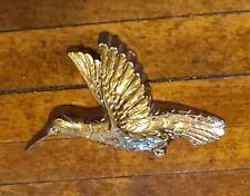 Vintage 1985  Gold Tone Hummingbird 3D Wall Plaque Plastic Homco 5.5 Inch Long picture