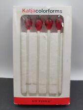 Vtg Katja Color Forms Handmade Glass Strawberry Stirrers By TOWLE Made In Taiwan picture