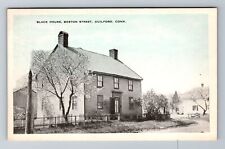 Guilford CT-Connecticut, Black House, Boston Street, Antique Vintage Postcard picture