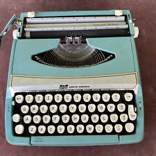 Vintage Smith-Corona SCM Corsair-Deluxe Blue Aqua Portable Typewriter picture