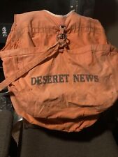 Early DESERET NEWS Paperboy Canvas Double Shoulder Bag Deseret Utah picture