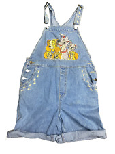 Vintage Disney Women Small Blue Jean Lady and The Tramp Embroidered Overalls Cut picture