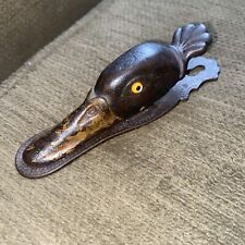 Vintage Judd Wall Mounted Cast Iron Duck Head W/ Glass Eyes Desk Paper Clip picture