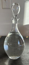 Vintage ORREFORS CRYSTAL DECANTER & STOPPER Wine Bottle w/ Sticker 11 1/2