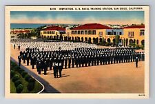San Dieo CA-California, Inspection US Naval Training, Antique Vintage Postcard picture