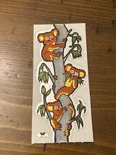Vtg 1980s THREE KOALAS CLIMBING EUCALYPTUS TREE Bear Shiny Foil Sticker BJ RARE picture