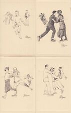 PILGRIMS SKATING Complete se of 12 Vintage Postcards with Folder, RARE (L3636) picture