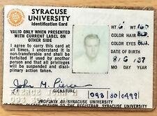Vintage 1950’s Syracuse University New York Student Id Card picture