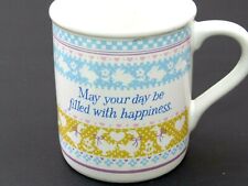 Vintage RARE 1984 MAY YOUR DAY BE FILLED WITH HAPPINESS Ceramic Coffee Mug Cup picture