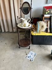 antique wash stand with mirror picture