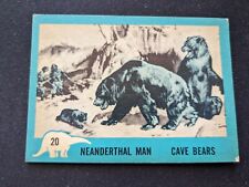 1961 Nu-Cards Dinosaur Series Card # 20 Neanderthal Man / Cave Bears  (VG/EX) picture