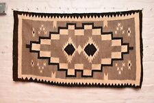 Antique Navajo Rug Native Transitional American Indian weaving Textile 49x27 VTG picture