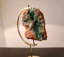 **BEAUTIFULLY COLORED Genuine AURICHALCITE MINERAL SPECIMEN** on Brass Stand  picture