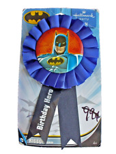 Hallmark BUTTON PIN Vintage BATMAN Birthday Hero Ribbon Pinback NEW* picture