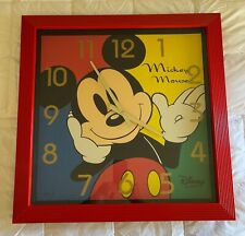 RARE LARGE DISNEY ANALOG WALL CLOCK RED MICKEY MOUSE  picture