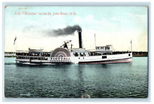 1908 SS Victoria on the St. John New Brunswick Canada CA Foreign Postcard picture