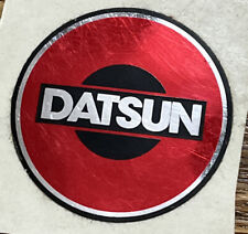 Vintage Datsun Decal Round Silver Red 1.75” picture