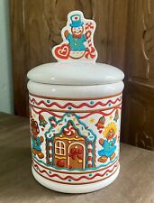 VTG 90s TELEFLORA GIFT ceramic Christmas gingerbread man candy or cookie jar picture