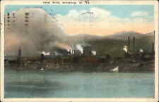 Wheeling West Virginia WV Factory Steel Mill c1920s Postcard picture