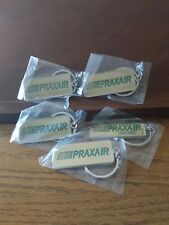 LOT OF 5 STAINLESS PRAXAIR KEY CHAIN KEY RINGS picture