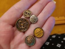 Antique Vintage Asian Chinese Japanese Metal Button Lot picture