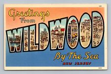 Greetings from Wildwood by the Sea NJ Tichnor Cape May County Large Letter picture
