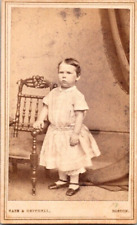 Cute Little Child in Fancy Dress, 1860 CDV Photo. #2078 picture