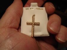 14k Gold Cross Twisted Rope .55 grams JCM Pendant Charm picture