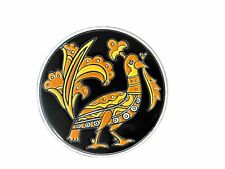 Vintage Ceramic Tile Coaster Bird Design Round Handmade Rodos-Keramik picture