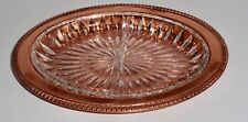 Vintage 1960's Copper Guild Solid Copper Oval Tray with Divided Glass Insert picture